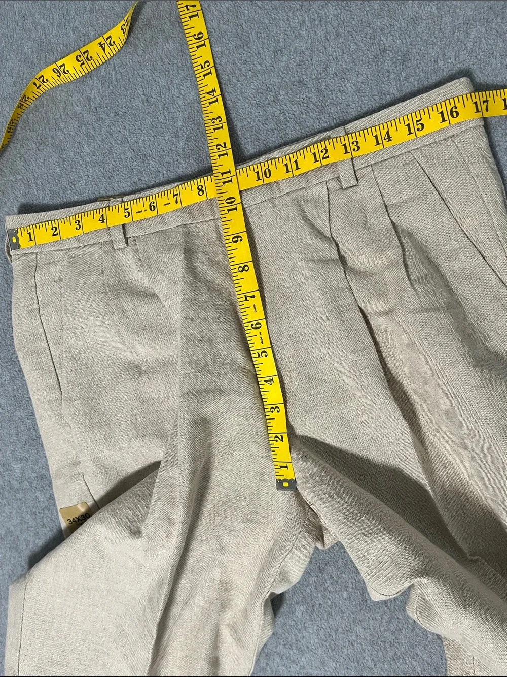 Dockers Irish Linen Pants Mens 34 Relaxed Pleated Cuffed